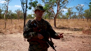 U.S. Marine talks about communication during field training