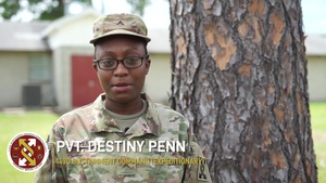 Working in a COVID-19 environment with Pvt. Destiny Penn