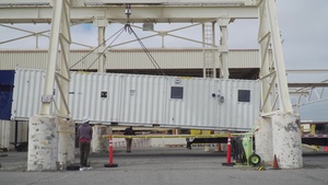 B-Roll: Negatively Pressurized Conex arrives at Travis AFB