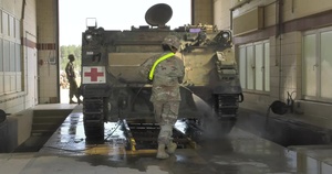 Vehicles at Wash Rack at End Defender 20 Phase II (B-roll)