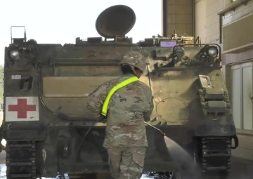 Vehicles at Wash Rack at End Defender 20 Phase II (B-roll)