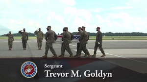 Marine Corps Sgt. Trevor M. Goldyn - Dignified Transfer