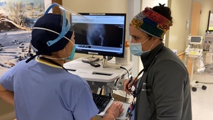 (B-roll) US Air Force medical physician serves at Harbor-UCLA Medical Center in California during COVID-19 response efforts