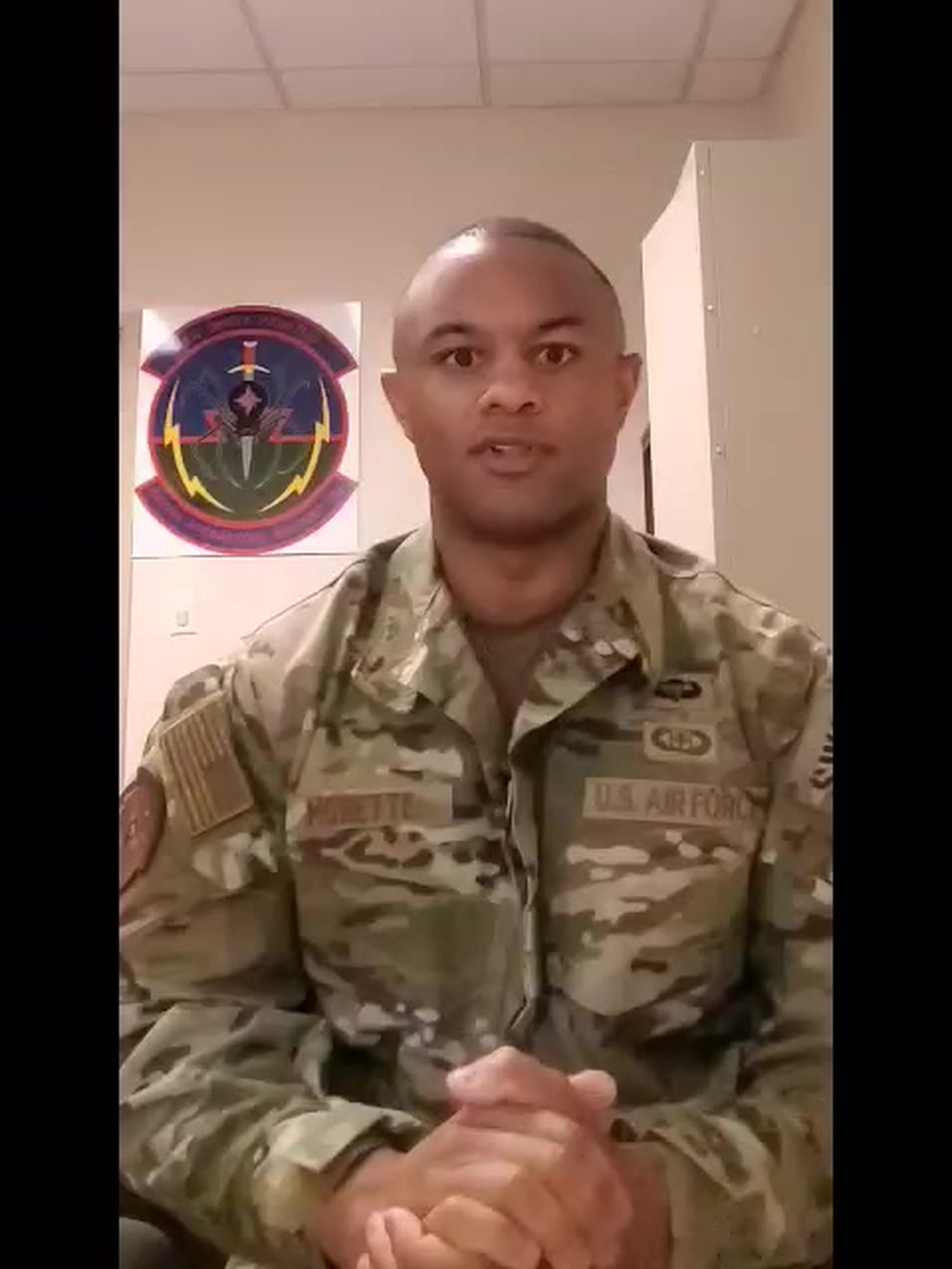 Staff Sgt. Joshua Monnette, weapons and tactics non-commissioned officer for the 818th Operations Support Squadron, outlines his plan for an application Tactical Air Control Party Airmen can use to determine if their communications are being jammed and how. This plan was submitted as a submission for the Spark Tank 2021 innovation competition.