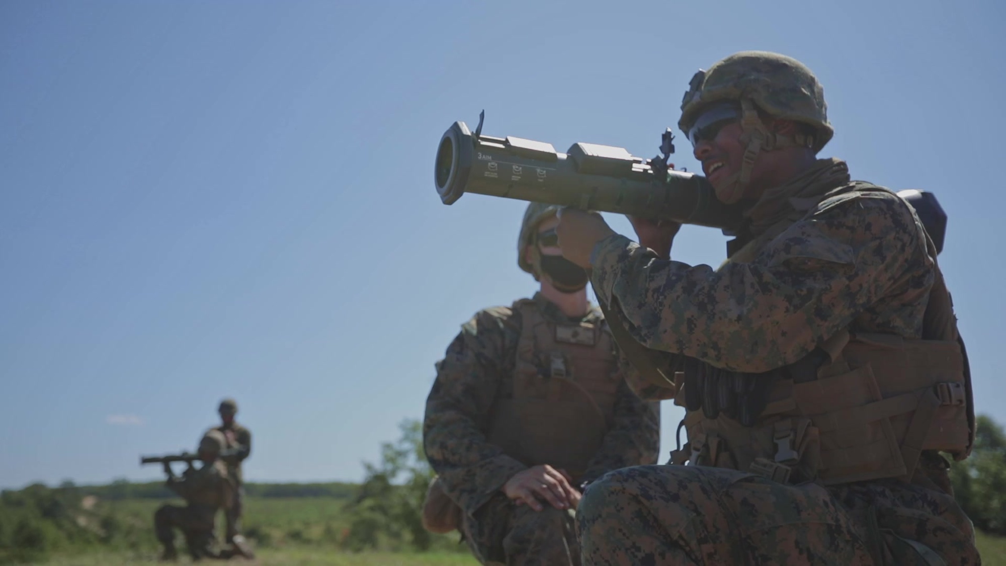 Marines with Bravo Company, 1st Battalion, 24th Marine Regiment, 4th Marine Division, demonstrate the different weapon systems used during their annual training at Camp Grayling, Mich., Aug. 18, 2020. The training and readiness manual gives guidance on the equipment, ammunition, ranges and support requirements to plan and execute effective training to increase Marines’ lethality. (U.S. Marine Corps video by Lance Cpl. Samwel Tabancay)