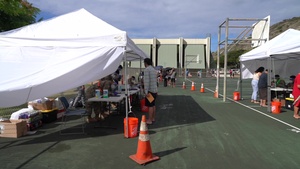 Package with GFX - Soldiers  and Airmen of the Hawaii National Guard assist the City and County of Honolulu in the COVID-19 Pandemic testing surge.