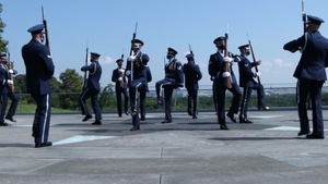 Air Force Honor Guard practices at Air Force Memorial BROLL