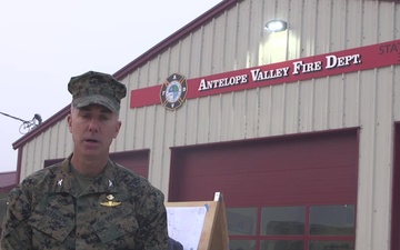 MCMWTC Commander Addresses Firefighters and Marines Combating Slink Fire