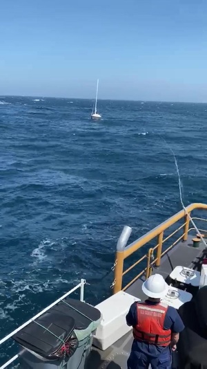 Coast Guard, good Samaritans rescue 3 aboard disabled sailboat approximately 75 miles off Gualala Point