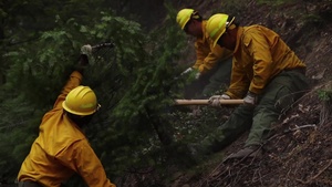 14th BEB and Wildland Firefighters prep for burnout operations during August Complex wildfire B-roll package 1