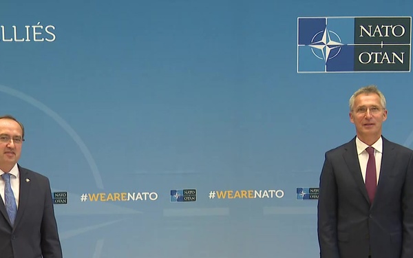 Visit to NATO by Avdullah Hoti from Kosovo