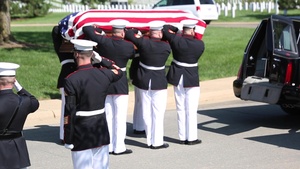 Barracks Marines lay repatriated WWII Marine Pfc. Harry Morrissey to rest at Arlington National Cemetery (B-Roll)