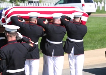 Barracks Marines lay repatriated WWII Marine Pfc. Harry Morrissey to rest at Arlington National Cemetery (B-Roll)