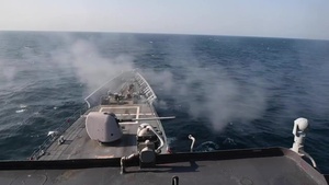USS Princeton live fire exercise in the Arabian Gulf