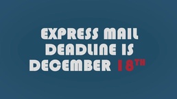Mail Holiday Packages Early to Arrive before Dec. 25