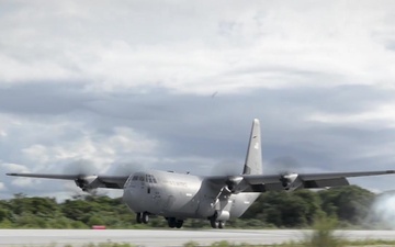 C130J lands on NWF for the first time!