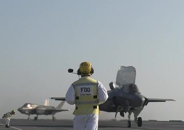 F-35B's Embark Aboard HMS Queen Elizabeth
