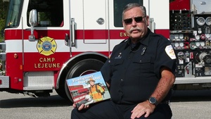 Story time: Camp Lejeune firefighter records reading of fire safety story for DoDEA students on MCB Camp Lejeune & MCAS New River