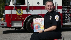 Story time: Camp Lejeune firefighter records reading of fire safety story for DoDEA students on MCB Camp Lejeune & MCAS New River