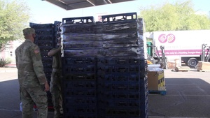 Arizona National Guard members assist at a Food Bank In Tucson, Ariz.
