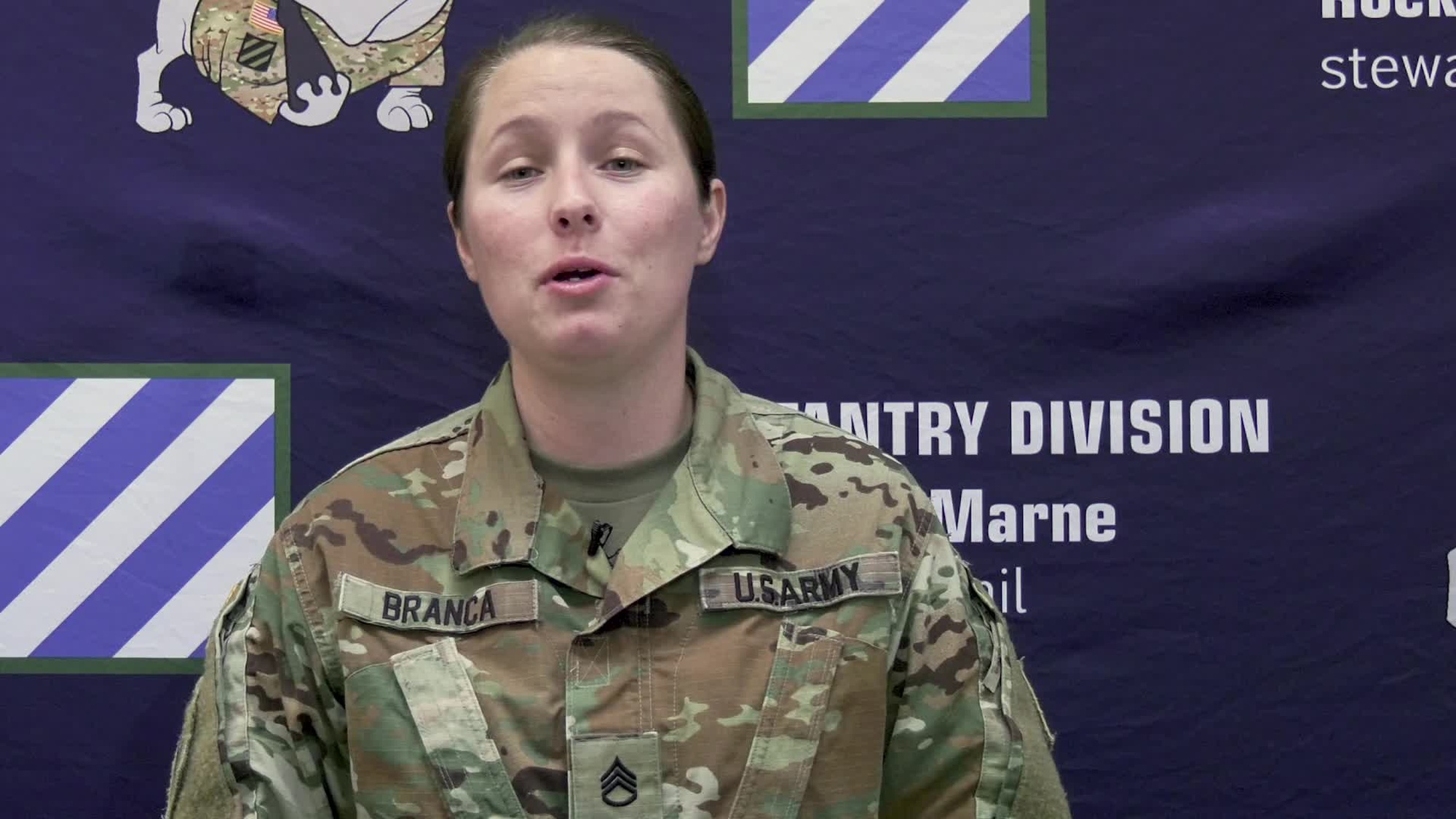 Staff Sgt. Jodi Branca<br />3rd Combat Aviation Brigade, 3rd Infantry Division<br />San Francisco 49ers<br />Glencoe, California