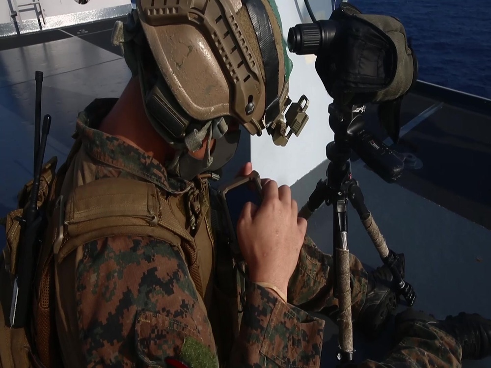 DVIDS Video Eyes on you 31st MEU’s MRF sniper team observes VBSS on USS Germantown (LSD 42)