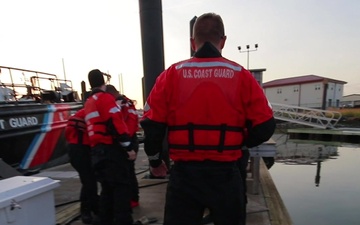 Coast Guard Cutter Hawser Cold Water Training