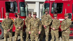 Deployed Nebraska National Guard firefighters shout out to Nebraska Cornhuskers