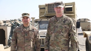 Soldiers from 101st Division Sustainment Brigade give shout out