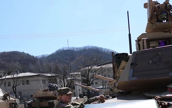1st Battalion, 18th Infantry Regiment Soldier Conducting Tank Maintenance