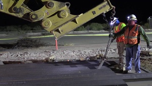 Night Construction at the Border Barrier