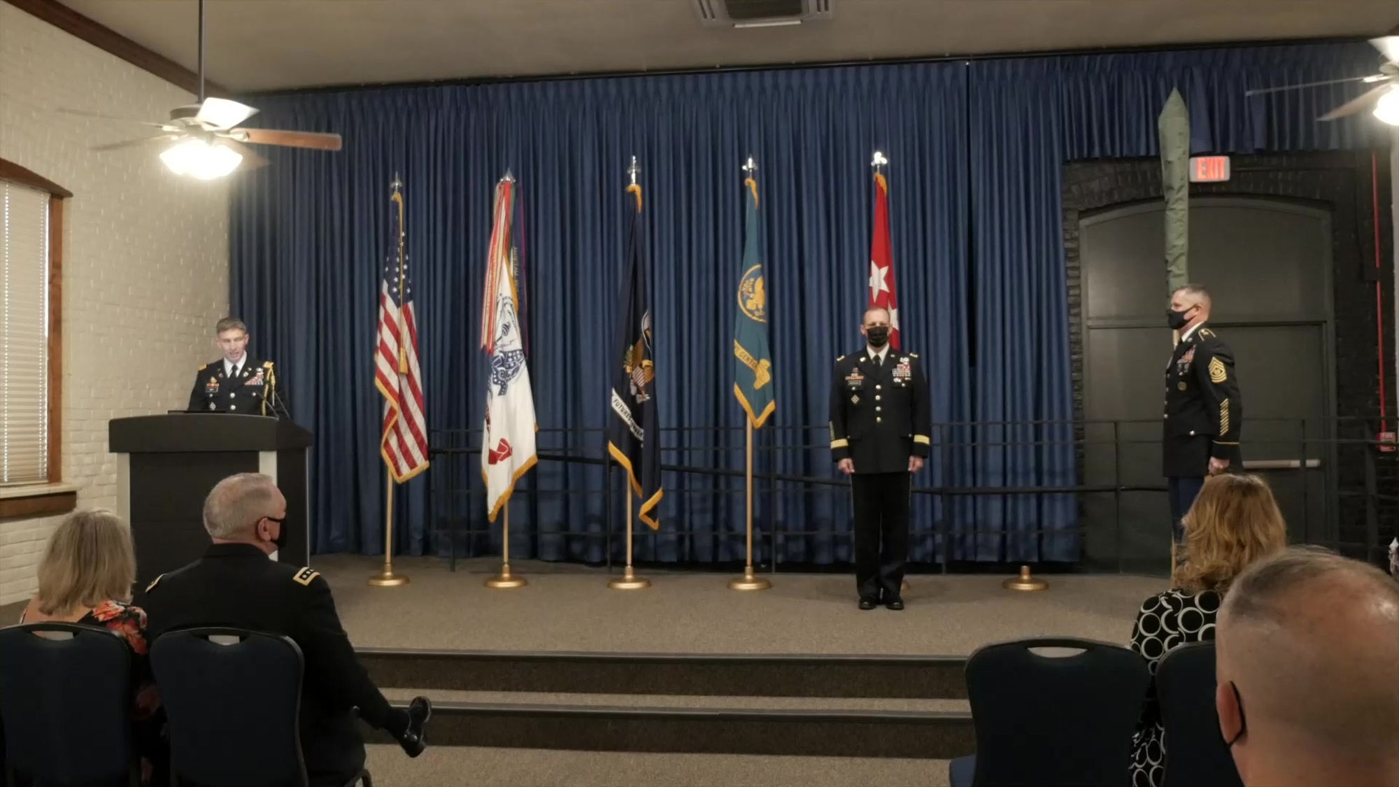 Promotion and Assumption of Responsibility Ceremony for Major General Scott McKean Hosted by General John M. Murray at Camp Mabry Museum, Austin, Texas.