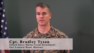 Marine Capt. Bradley Tyson Veterans Day Message