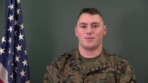 Pfc. Mason Hall shares a Veterans Day message with veterans