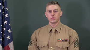 Sgt. Chandler Hall shares a Veterans Day message with veterans