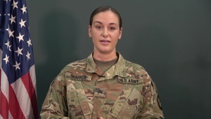 Sgt. Jennifer Shaffer sends a Veterans Day message to veterans
