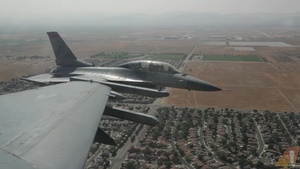 F16s fly around Central California during Aerospace Valley Hybrid Air Show