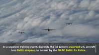 Swedish Gripens escort U.S. aircraft through Swedish airspace to Estonia