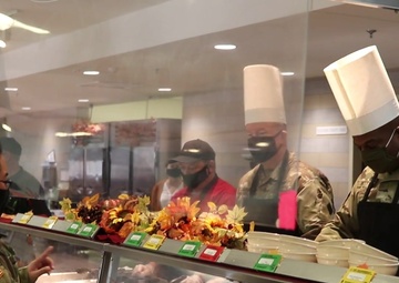 Fort McCoy 2020 Thanksgiving Meal serving at Noncommissioned Officer Academy Dining Facility, Part II