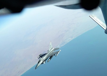 F-16s fly over U.S. Central Command area of responsibility