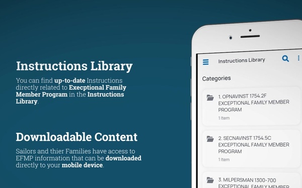 Navy Exceptional Family Member Program mobile App Overview