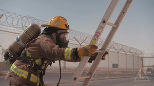 Airmen particpate in AUAB Firefighter for a Day program