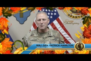 MG Patrick Hamilton sends thanksgiving shoutout to Task Force Spartan families and soldiers