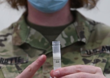 Minnesota National Guard Soldier takes COVID-19 Saliva Test
