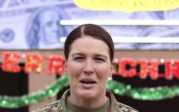 Maj. Sarah Jacobs, Mt. Pleasant, IA, gives Christmas shout out