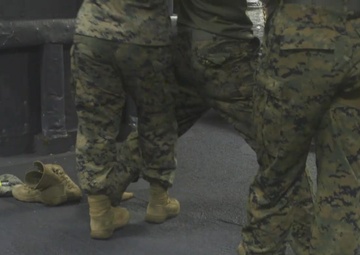 15th MEU FET Marines, Sailors conduct detainee, weapons handling training