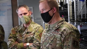 Maj. Gen. Gregory F. Jones visits the 147th Combat Communications Squadron