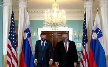 Secretary Pompeo meets with Slovenian Foreign Minister Anze Logar, at the Department of State