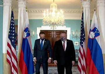 Secretary Pompeo meets with Slovenian Foreign Minister Anze Logar, at the Department of State