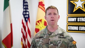 USAG Italy Commander Congratulates VHS JROTC Cadets on Award